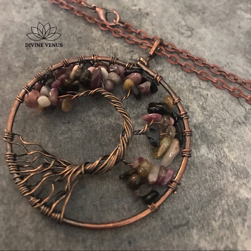 Tourmaline Tree of Life Necklace - Picture 8 of 8
